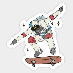 Astronaut Skater Space Skateboard Gift Handdrawn Sticker